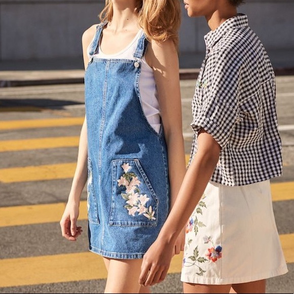 Topshop Dresses & Skirts - Topshop Denim Embroidered Overalls